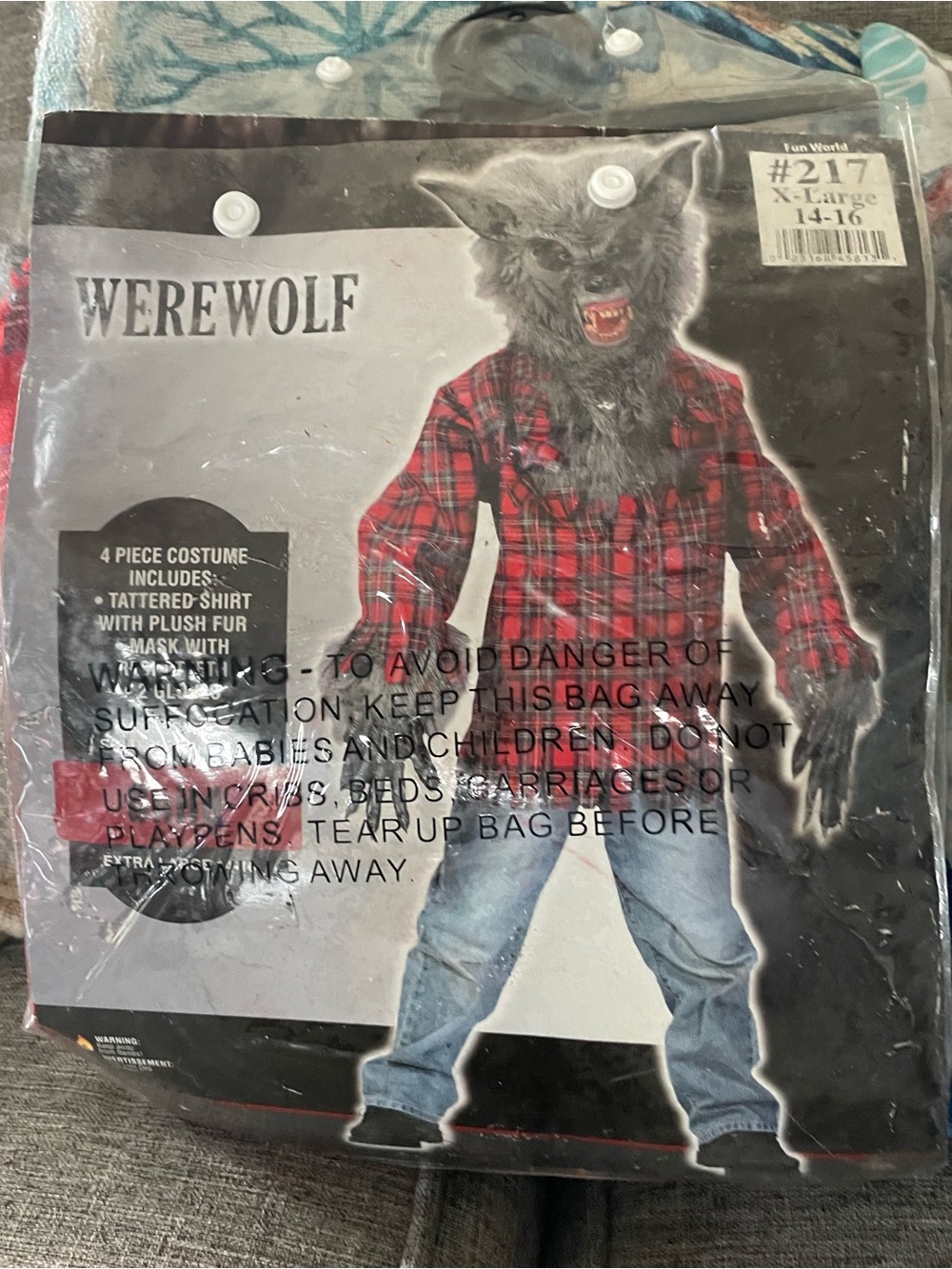 Fun World child XL ( 14-16) Complete 4 pc 
werewolf Costume NEW